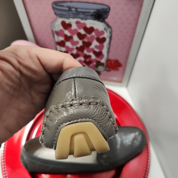 🥰 EUC Gucci Patent Leather Driving Moccasin Dress Loafers, Steel Grey, 38/7 - Picture 12 of 16